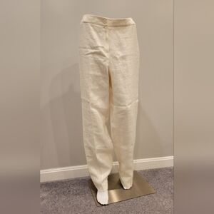 Jones New York Collection Linen Pants Size 12  w/ Lining, Ivory Color, Dressy